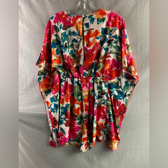 Boho Floral Print Batwing Sleeve Romper - Picture 8 of 8